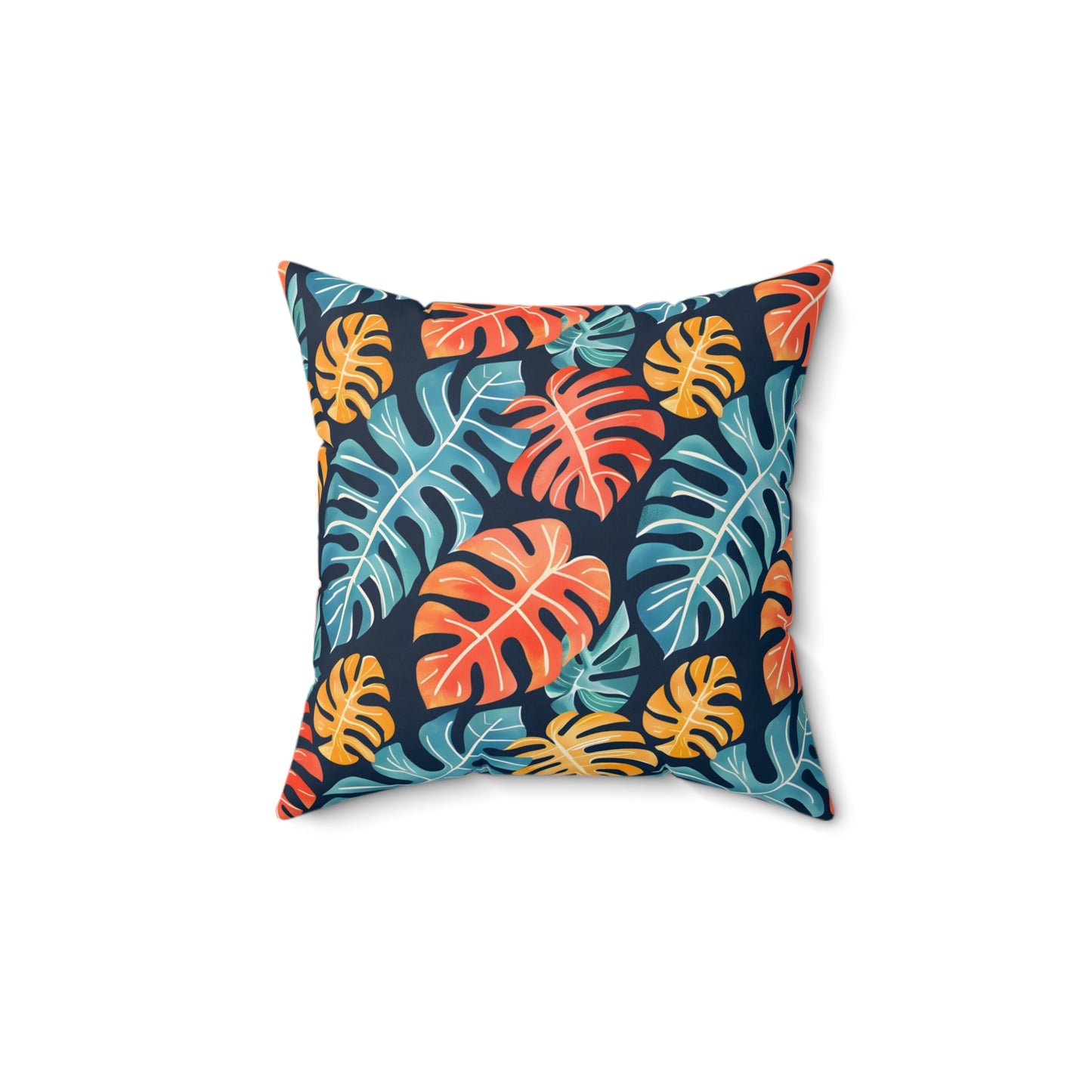 Coral Reef Leaf - Square Throw Pillow