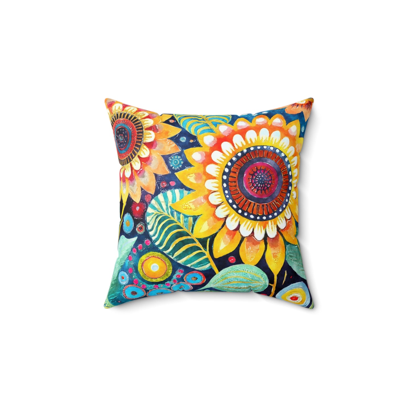 Vibrant Petal Pop - Square Throw Pillow