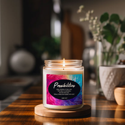 "Possibilities" - Mark 10:27 - Scented Soy Candle, 9oz