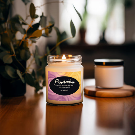 "Possibilities" - Philippians 4:13 - Scented Soy Candle, 9oz