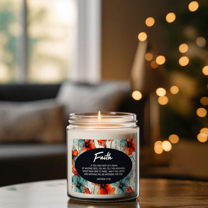 "Faith" - Matthew 17:20 - Scented Soy Candle, 9oz