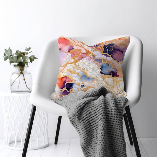 Blackcurrant Splash - Watercolor Square Pillow