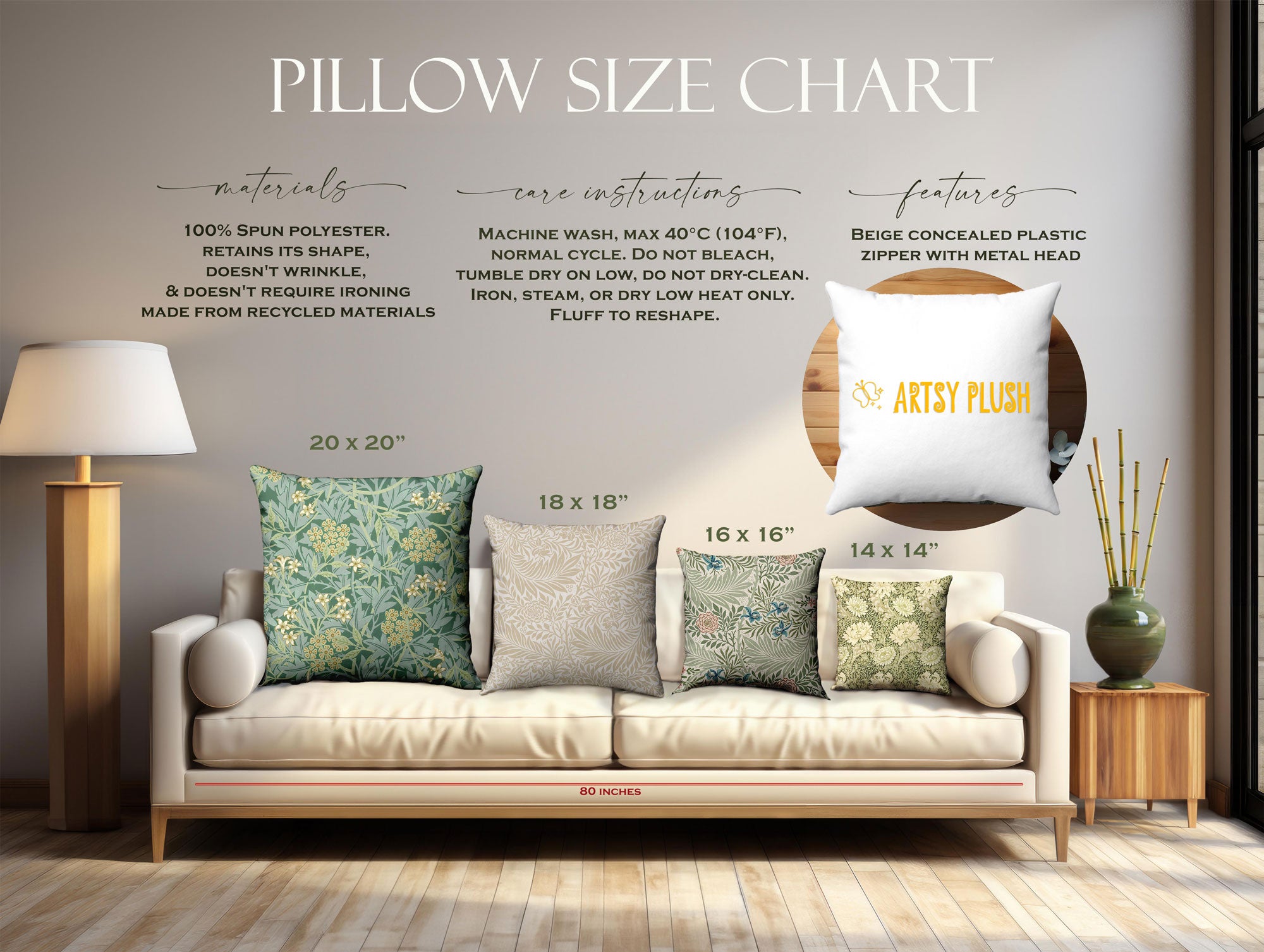 Normal throw pillow size best sale