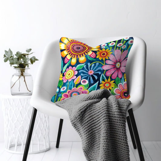 Blooming Joy - Square Throw Pillow