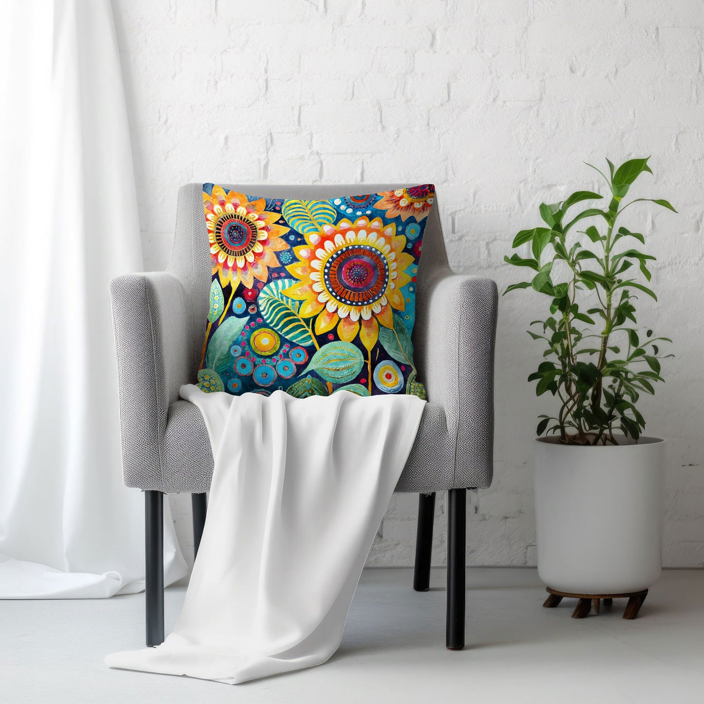 Vibrant Petal Pop - Square Throw Pillow