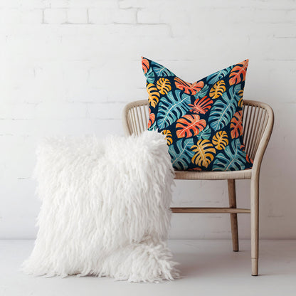 Coral Reef Leaf - Square Throw Pillow